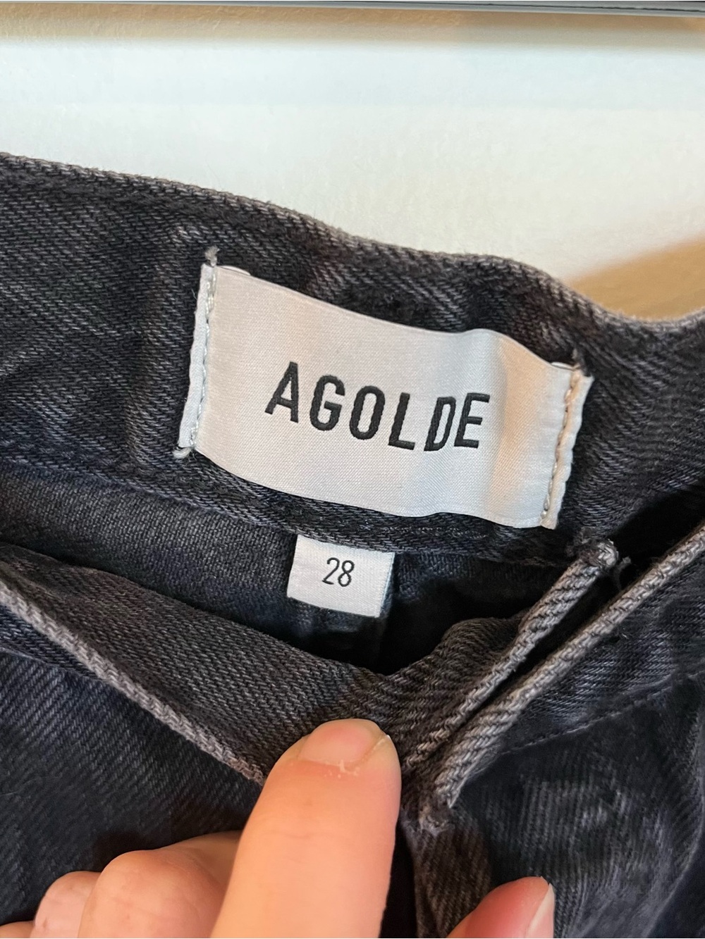 Agolde High Rise Baggy Dame Short Women 28 Black Denim Button Fly Pockets - Picture 4 of 6